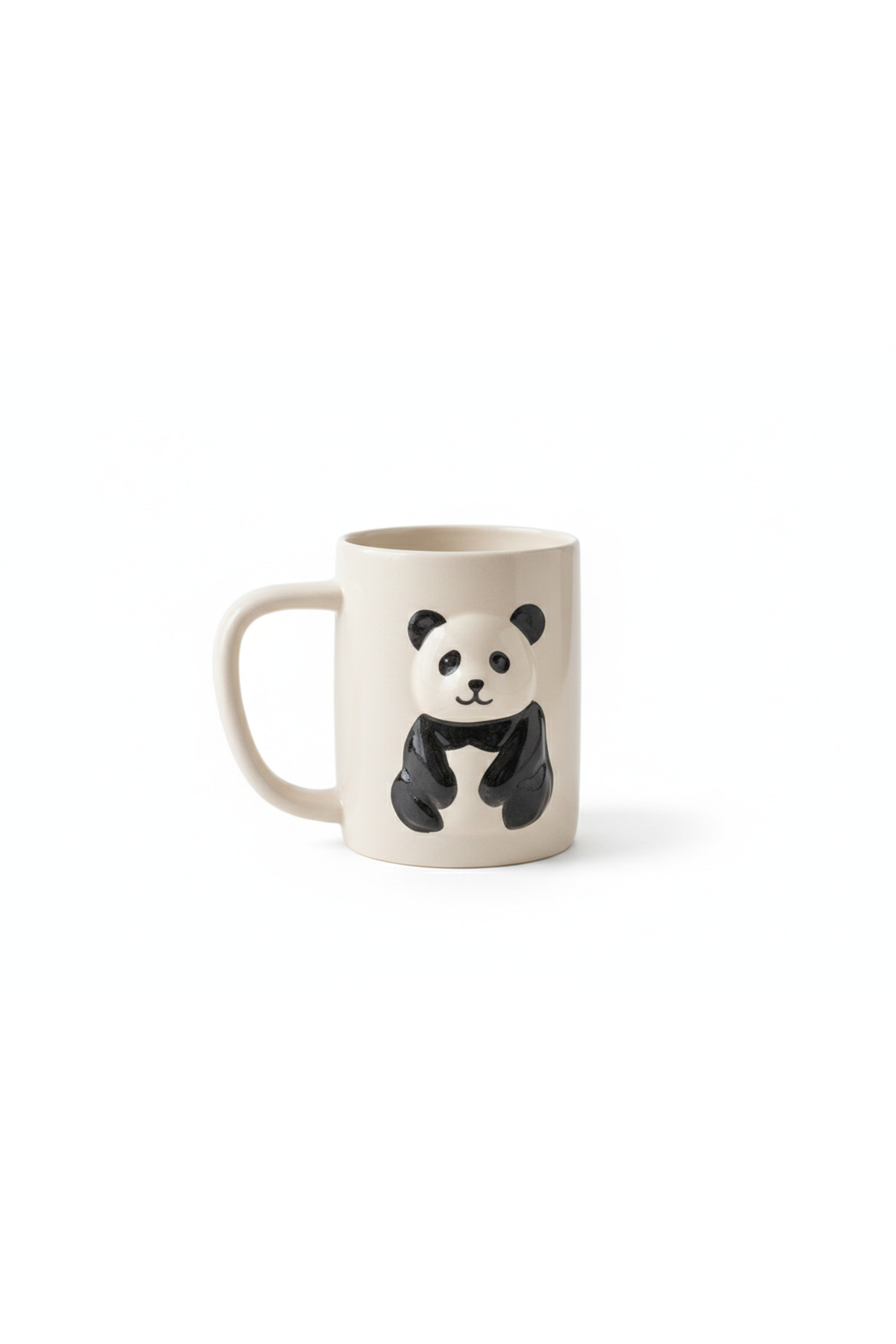 Panda Kabartmalı Seramik Kupa El Yapımı