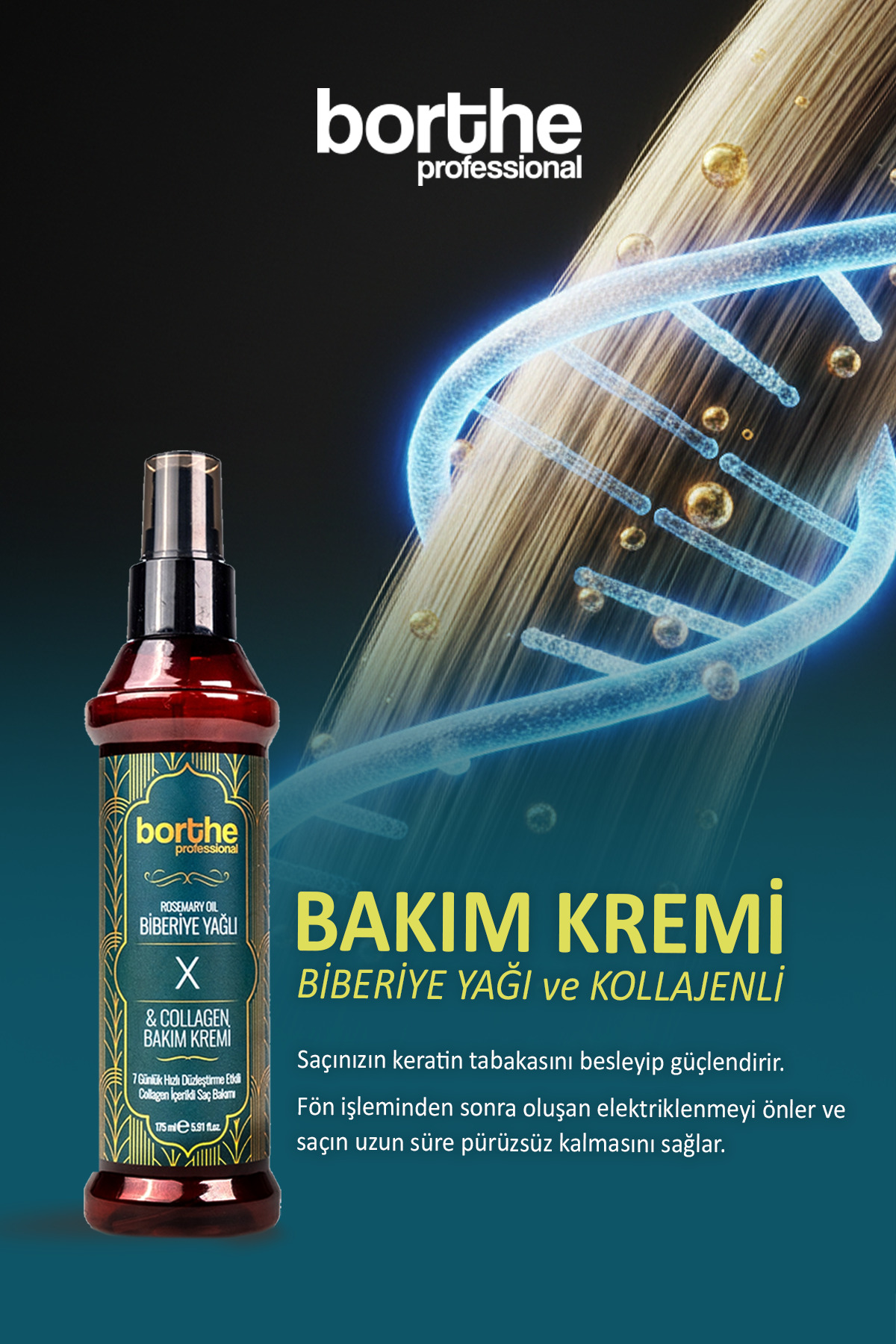 Düzleştirici Etkili Biberiye Yağlı Keratin Kremi 175ml — BiberiyeKeratinX — تصویر 2 از 7