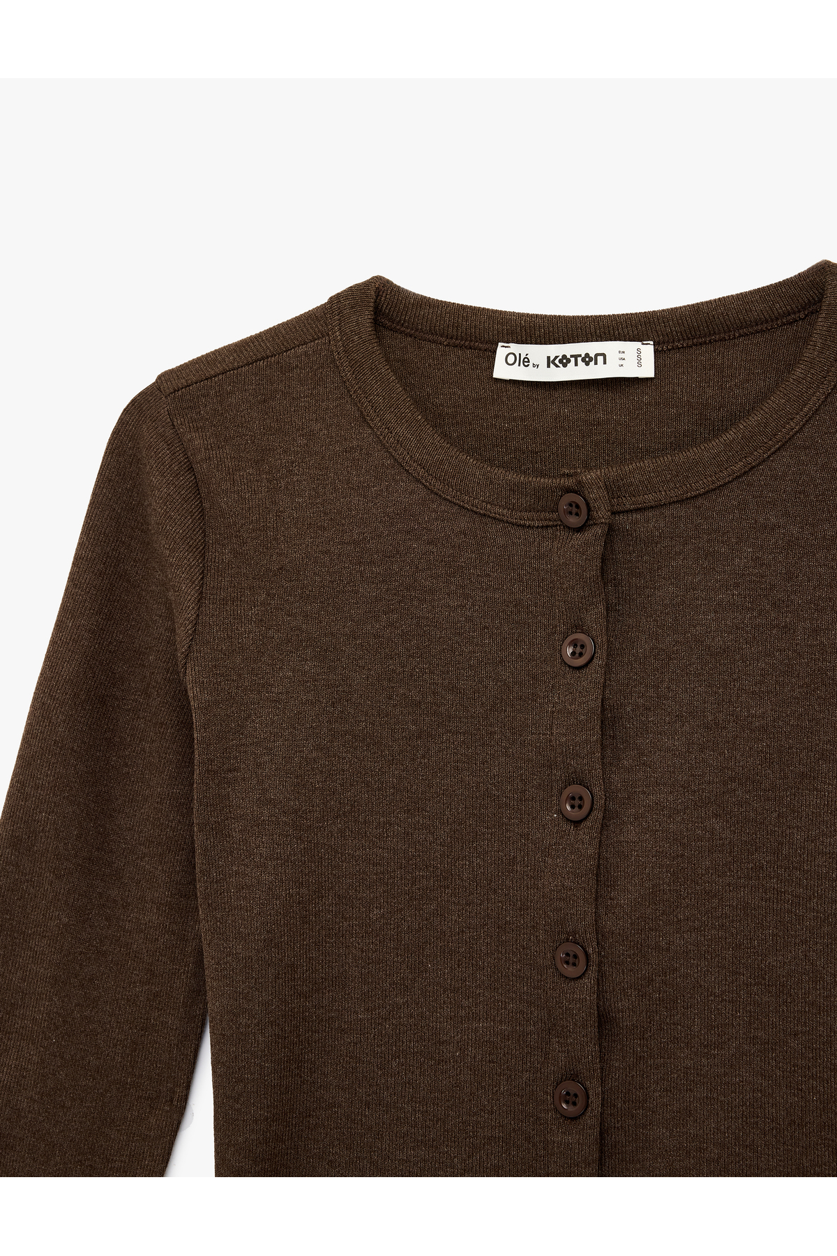 Koton  Düğmeli Uzun Kollu Bisiklet Yaka Slim Fit Hırka - Görsel 5