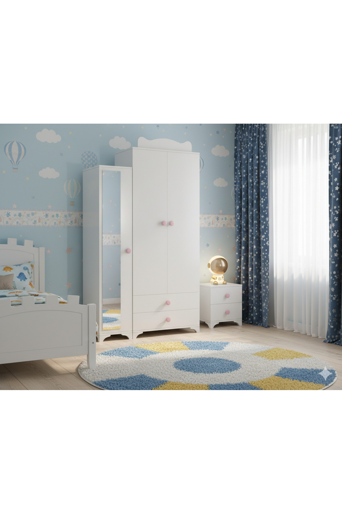 PATİKO Sahra 059 3 Kapaklı Dolap Pembe fotoğrafı 2 (önizleme)
