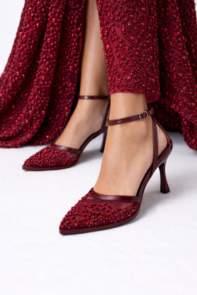 ACMZ SHOES bridal fileli el işçiliği boncuk ve nakış ayakkabı