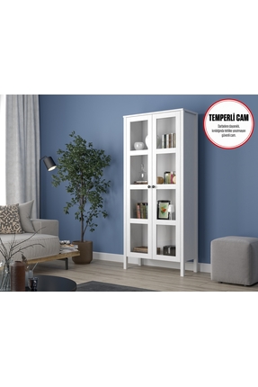 Sakura Ahşap Sakura Romy Cam Kapaklı Çok amaçlı dolap/Kitaplık/Vitrin-wood Be...