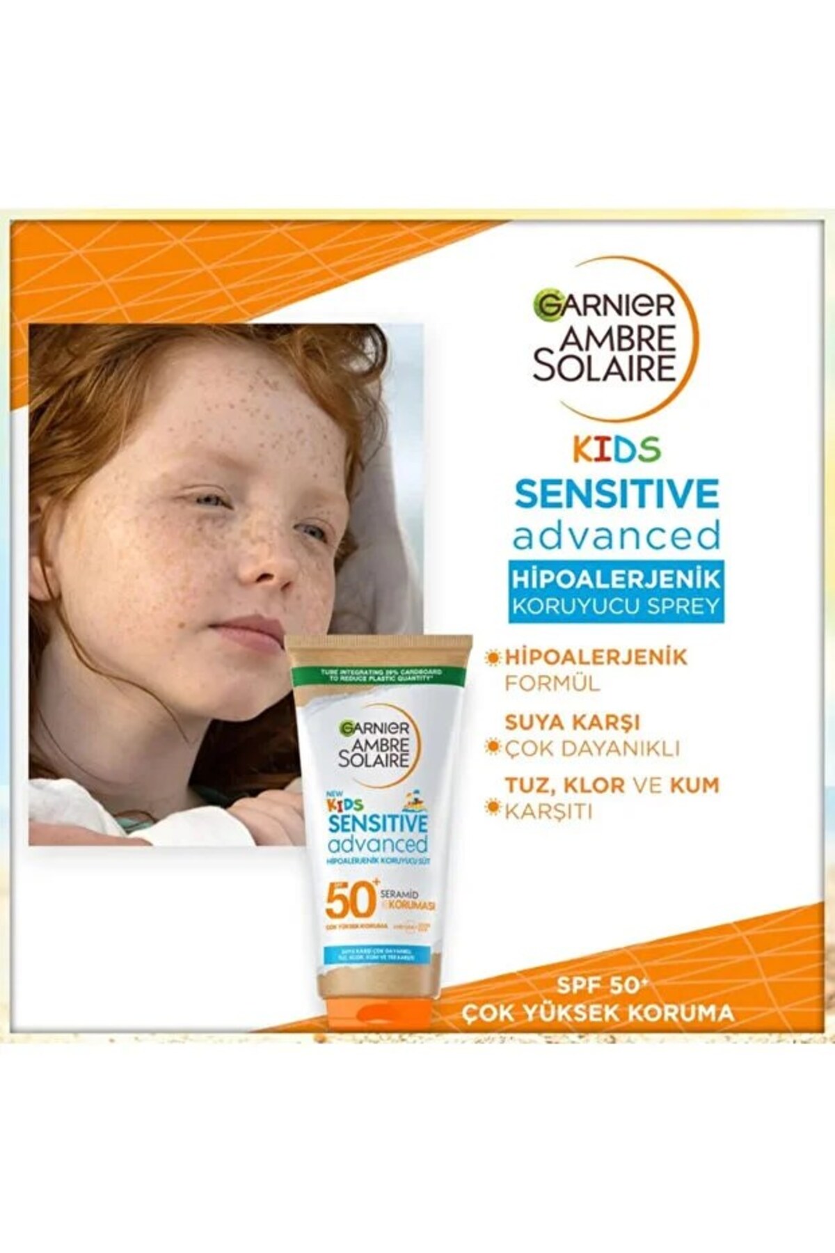 Garnier Ambre Solaire Çocuklar İçin Hipoalerjenik Koruyucu Süt SPF50+ 175 ml fotoğrafı 3 (önizleme)