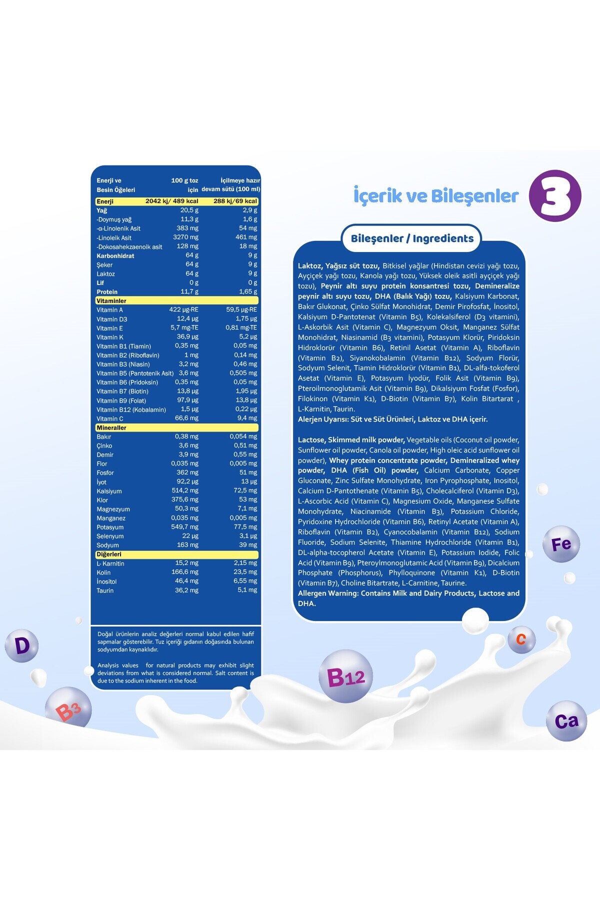 bebehum 3 Devam Sütü 800 gr 9-12 Ay fotoğrafı 6 (önizleme)