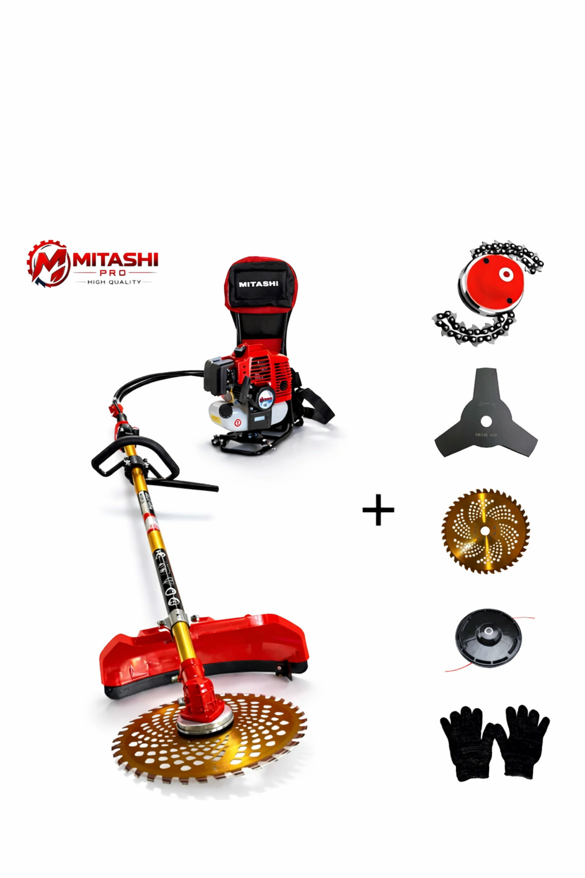 Mitashi Pro High Quality 52CC Benzinli Sırt Tırpan Çim Biçme