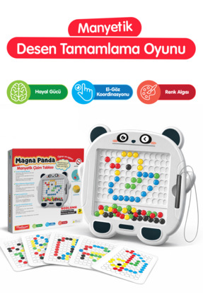 kidva Manyetik Kodlama Tableti 80 Boncuk Kırılmaz Ekran Magna Panda 16 Desen ...