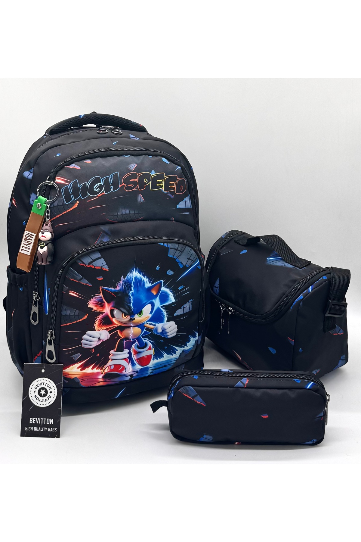 first School Bag 3-Piece Set Boys Primary School Bag Character Pattern