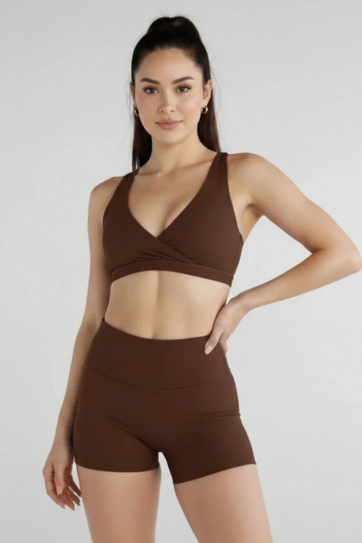 Thestiluxe 4 Yönlü Esnek Yüksek Bel Mini Şort Tayt Yoga, Spor ve Günlük Kullanım görsel 2