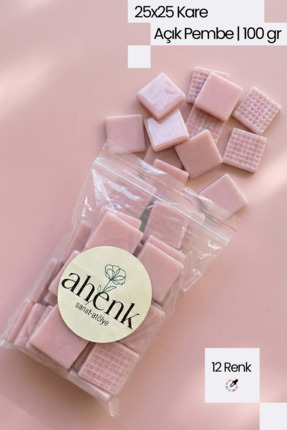 Ahenk Sanat Atölye 25x25 Sanatsal Kare Cam Mozaik Taşı (100 gr)