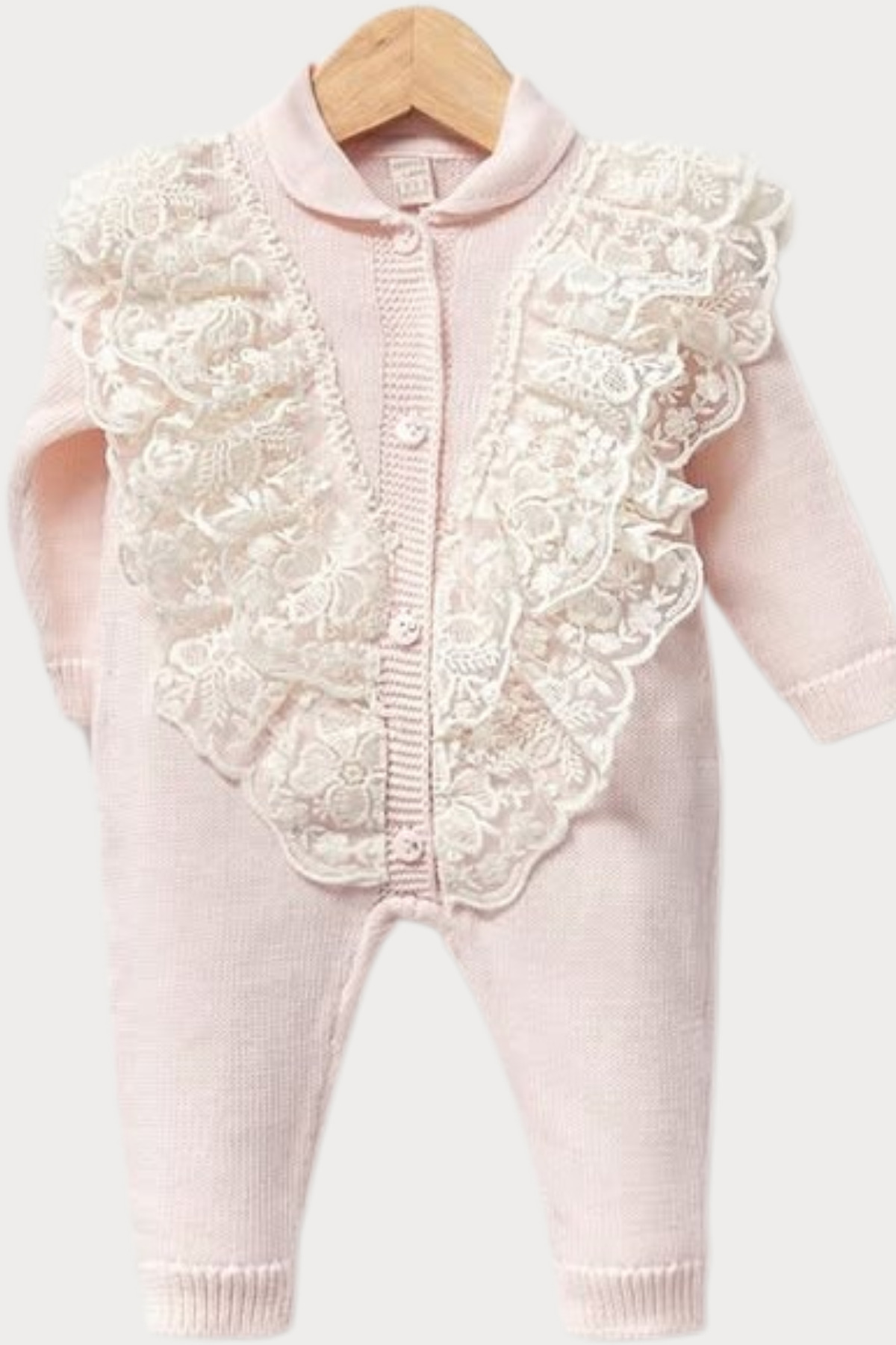 Naka Concept MILA Dantelli Pembe Kız Bebek 5’li Hastane Çıkışı Seti-Premium Cotton Knit Newborn Set-Gift Ready fotoğrafı 3 (önizleme)