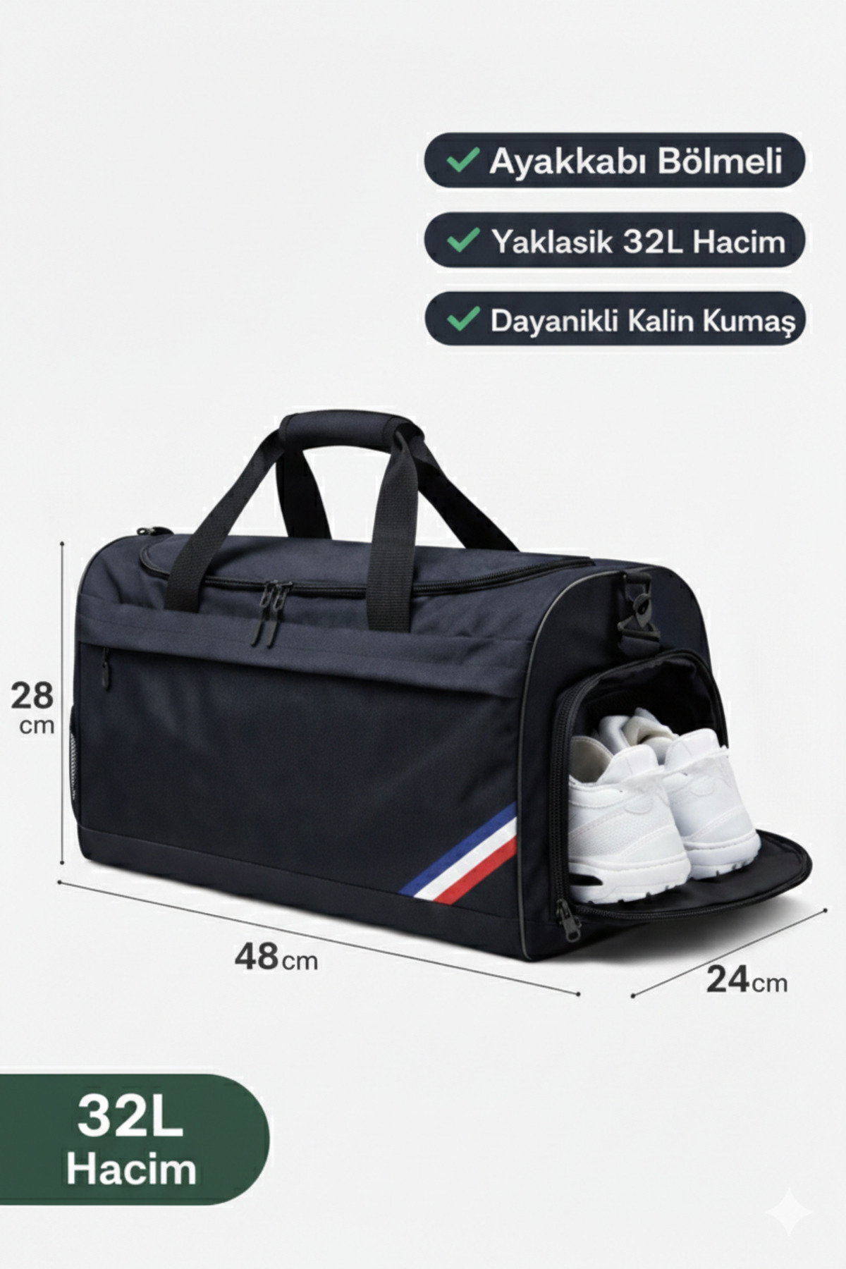 Stok CITY Ayakkabı bölmeli spor çantası voleybol futbol fitness çantası suluk bölmeli