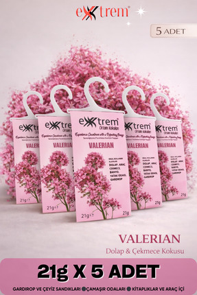 EXXTREM Valerian Dolap ve Çekmece Kokusu | 5'li Set - Doğal Esanslı - Güve ve...