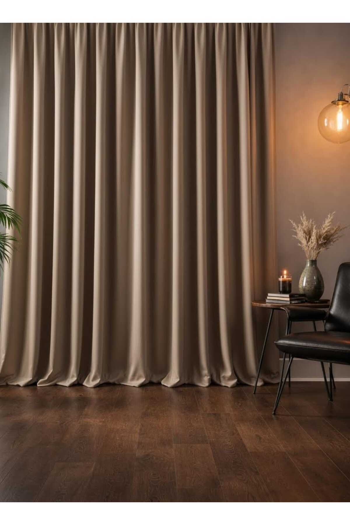 Beige Blackout Lightproof Sunshade Thermal Dimming Curtain(WIDTH X LENGTH)