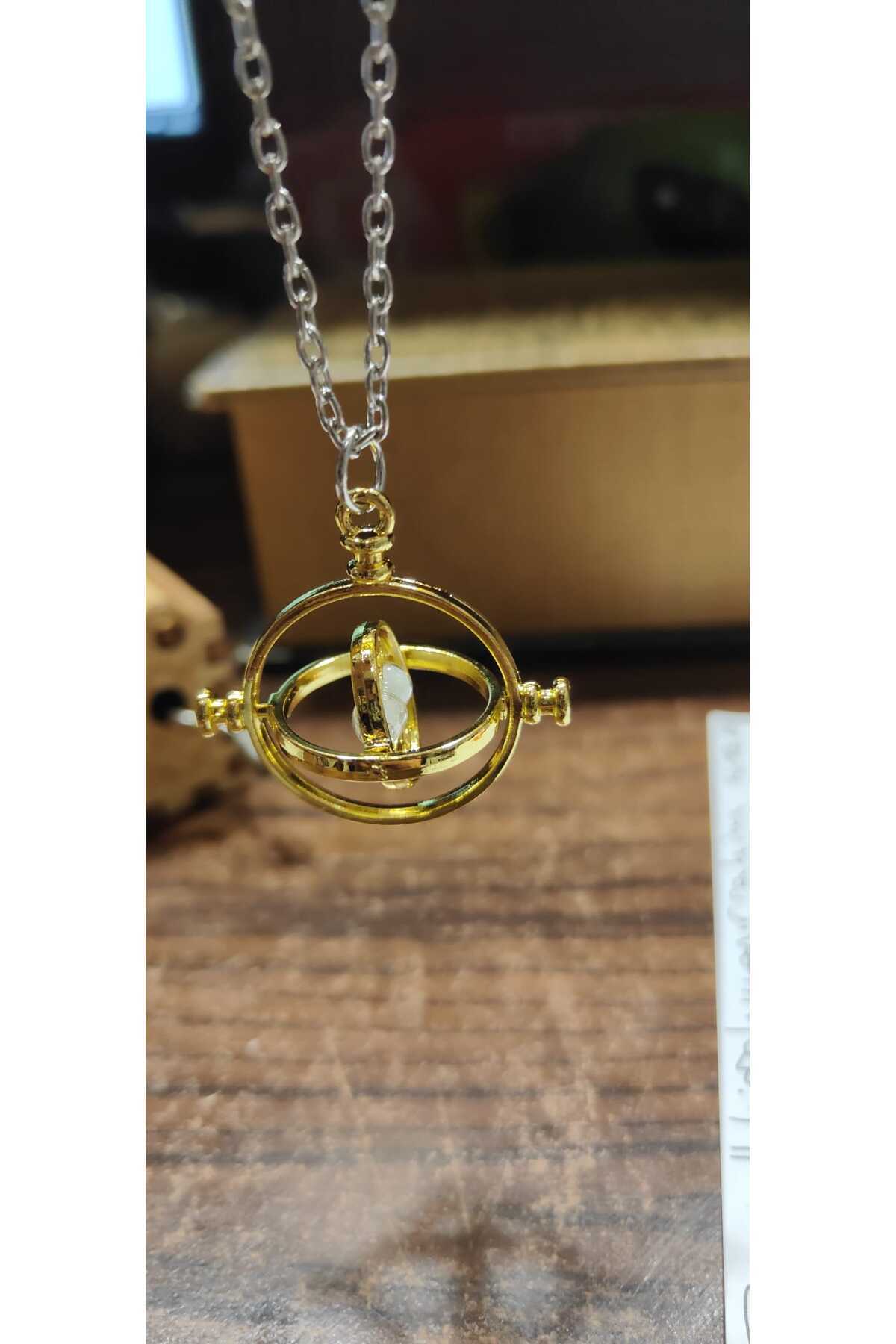 FG KONNİCHİWA Harry Potter Hermione Time Turner Glas Necklace Kolye Oyuncaklar Anahtarlık Küpe Zaman Değiştirici görsel 6