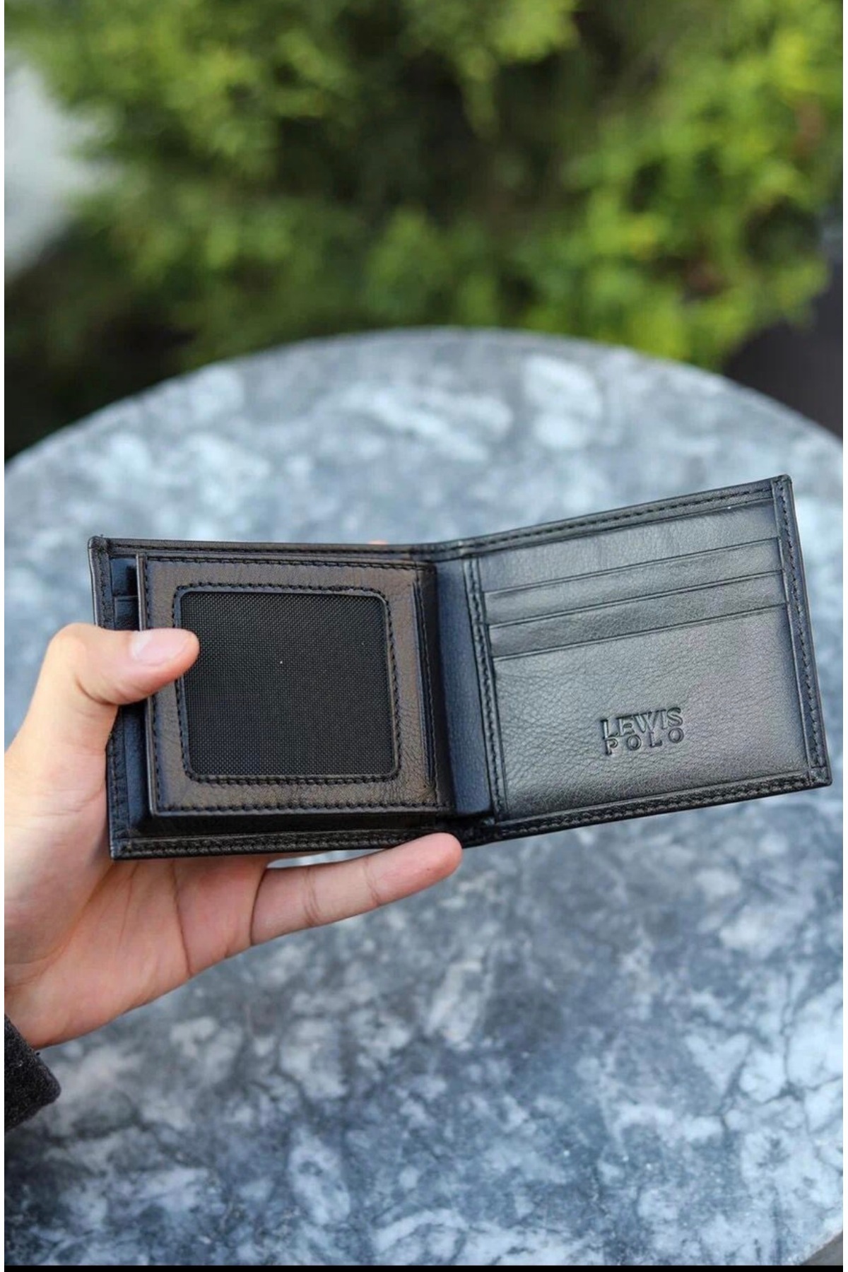 LEWİS POLO  Dras Hakiki Deri Bol Kartlıklı Kullanışlı Siyah Erkek Cüzdanı - Görsel 2