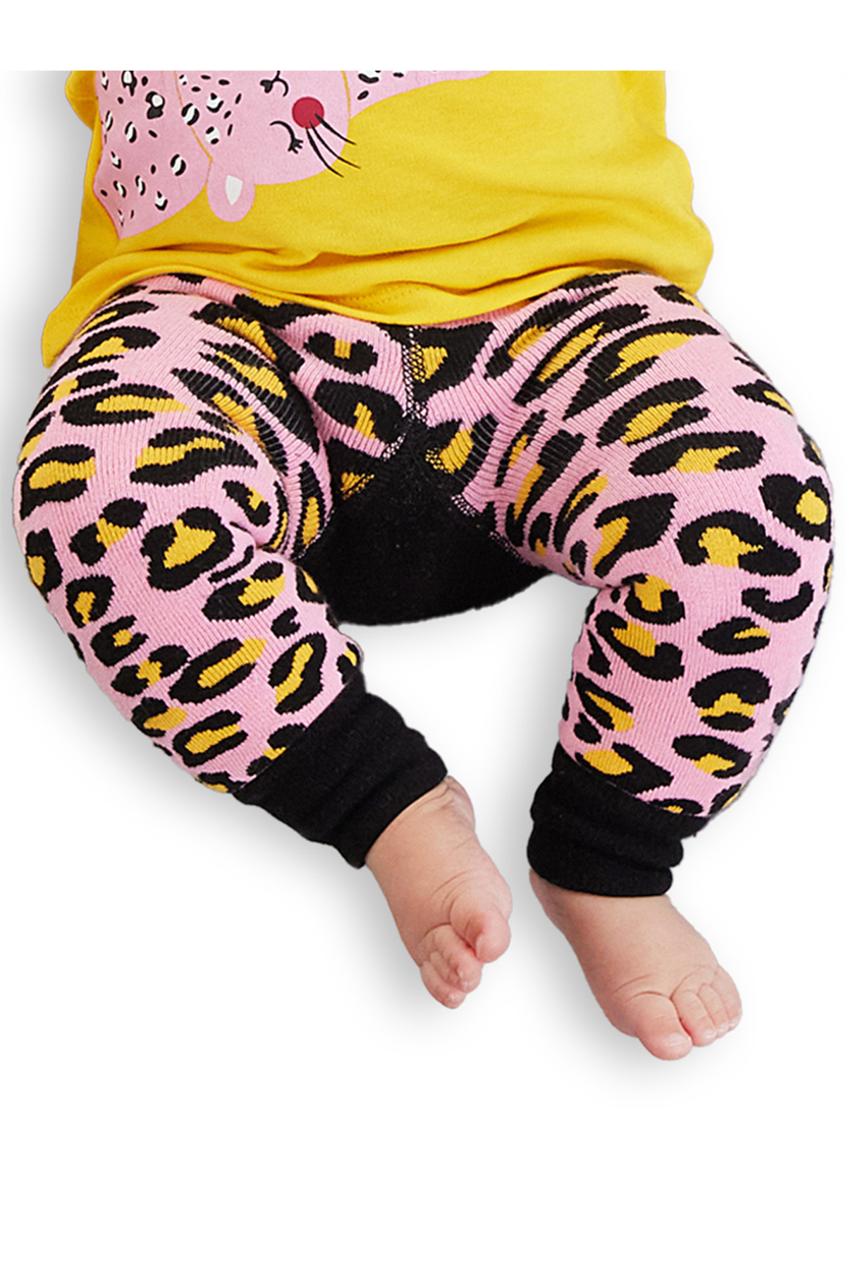 Denokids Leopar Kız Bebek Pembe Tayt-Pantolon fotoğrafı 2 (önizleme)