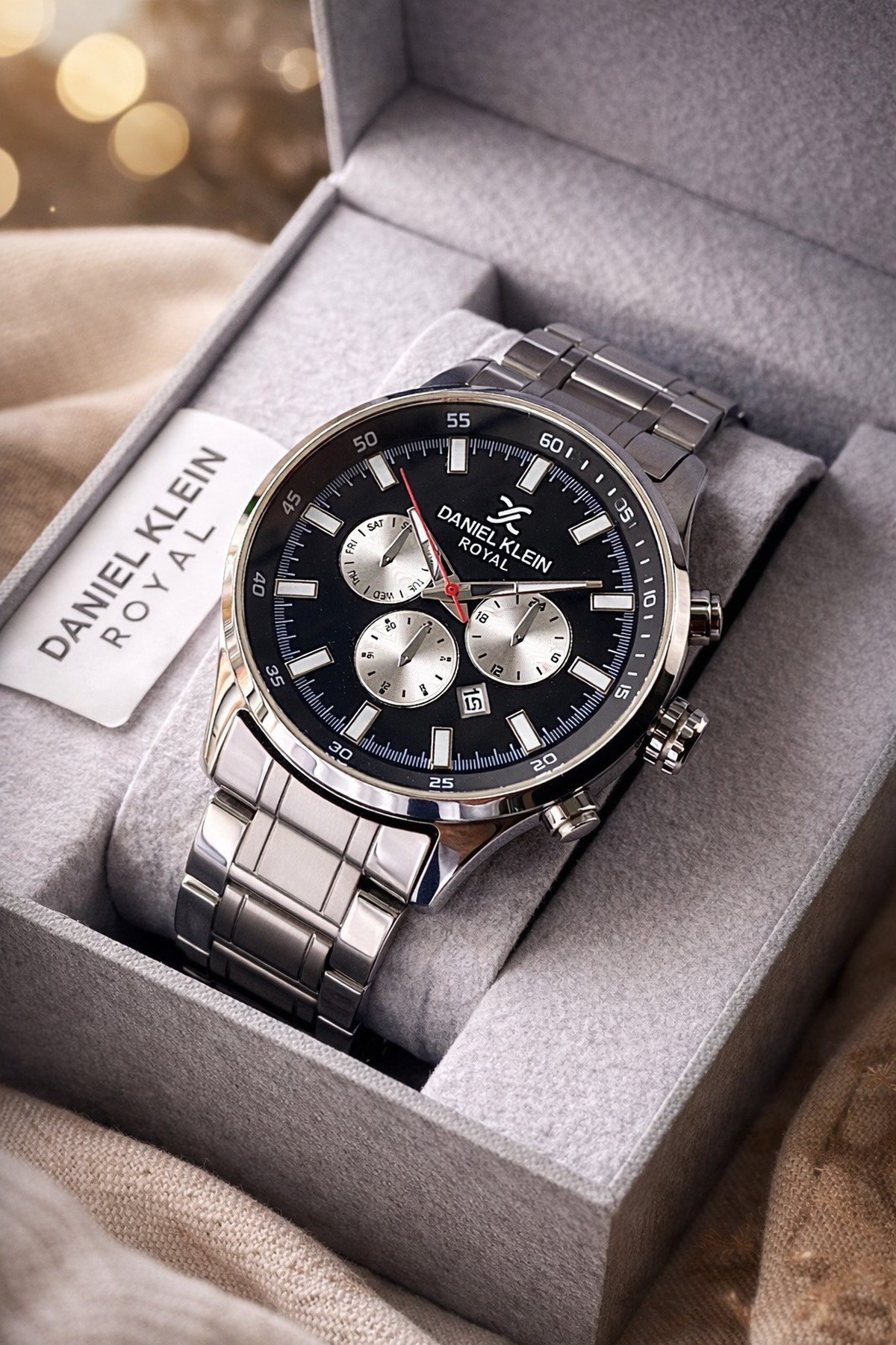 Stainless Steel Band Men Wrist Watch+3 Atm Waterproof 2 Years Warranty