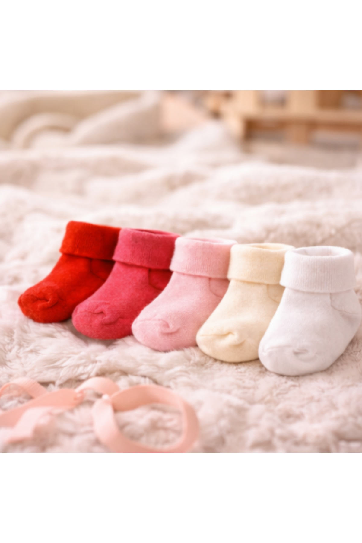 Novibaby 5'li Bambu Yenidoğan Bebek Çorap I Love I Kız Erkek Bebek Çorabı fotoğrafı 3 (önizleme)