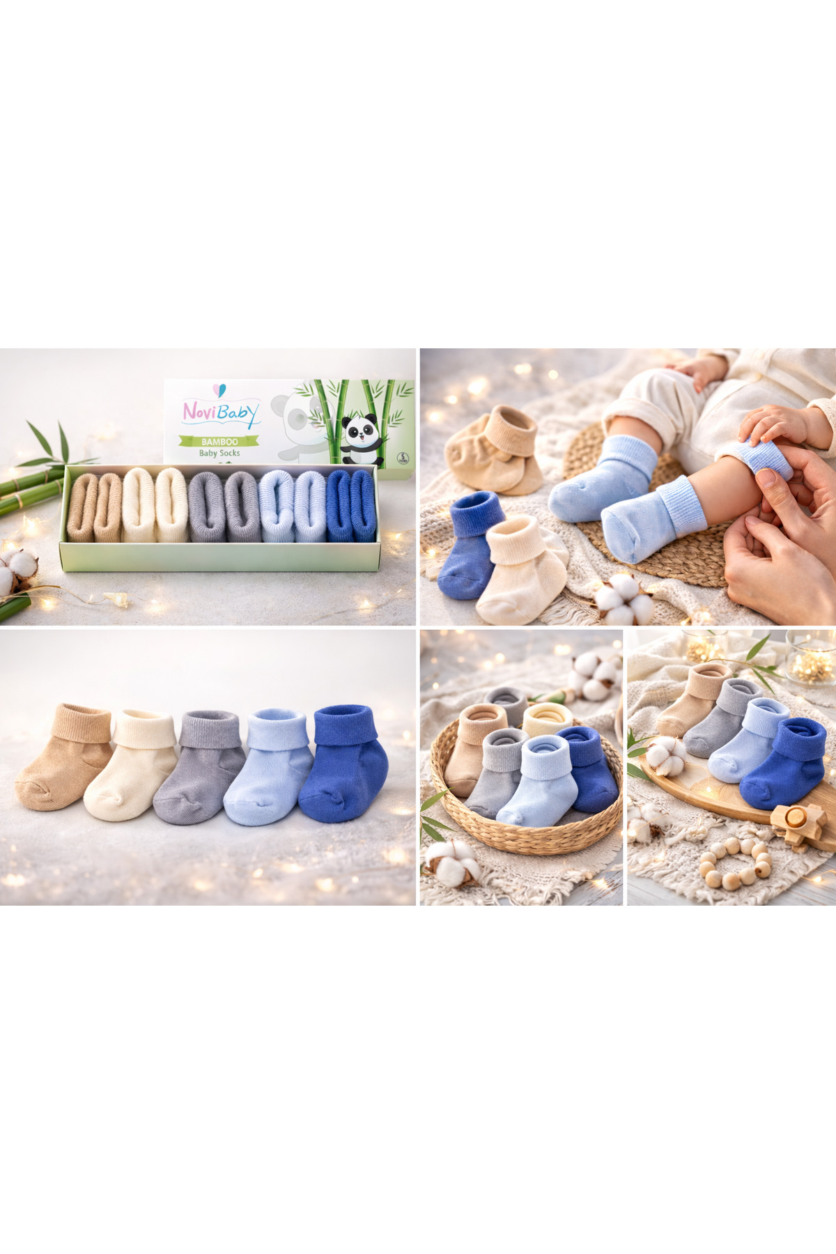 Novibaby 5'li Bambu Yenidoğan Bebek Çorap I Winter Boy I Kız Erkek Bebek Çorabı fotoğrafı 4 (önizleme)