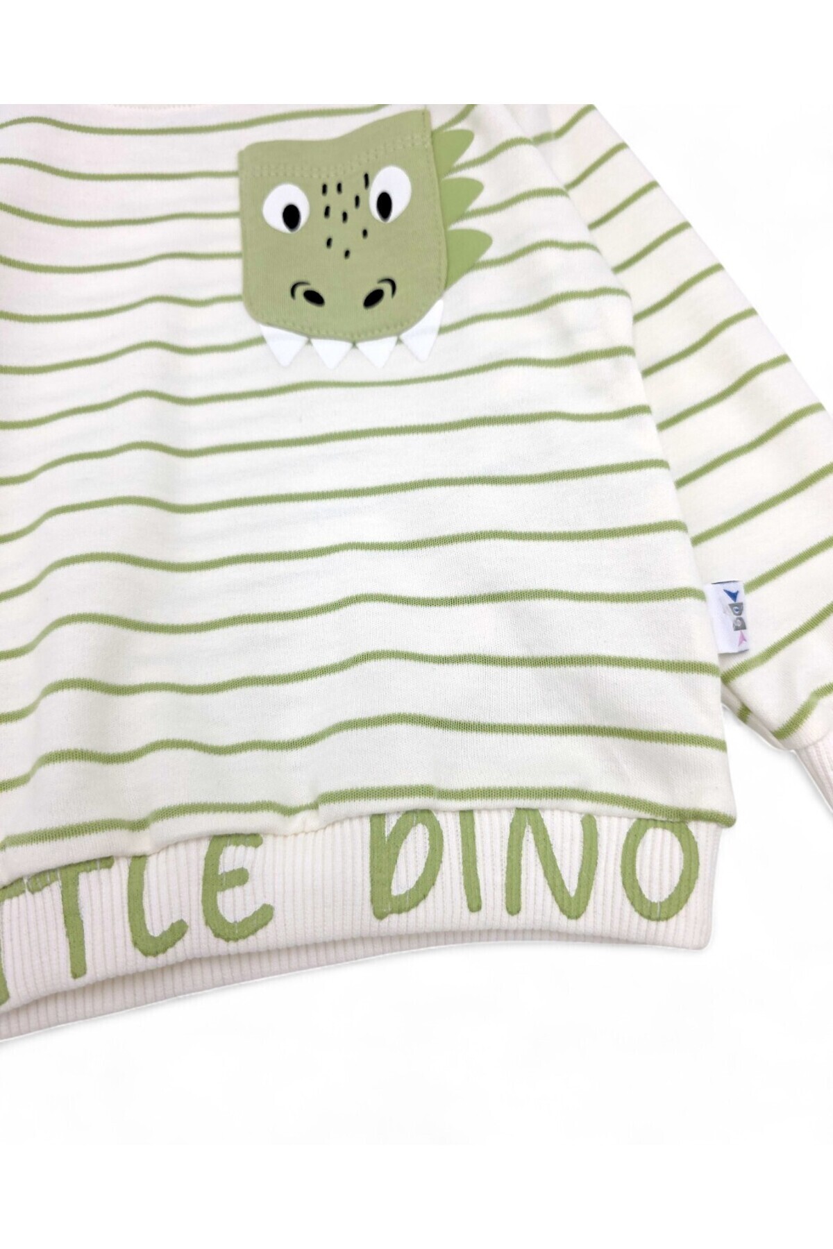 voyyo kids baby Erkek Bebek Mevsimlik Çizgili Bisiklet Yaka Uzun Kollu %100 Pamuk Bebek Takımı fotoğrafı 5 (önizleme)