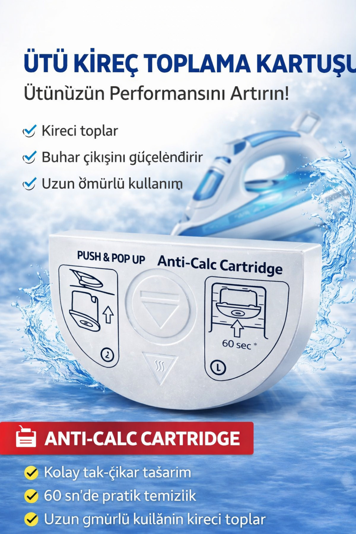 VESTEL Kehribar 5100 Buharlı Ütü Kireç Toplama Kartuşu
