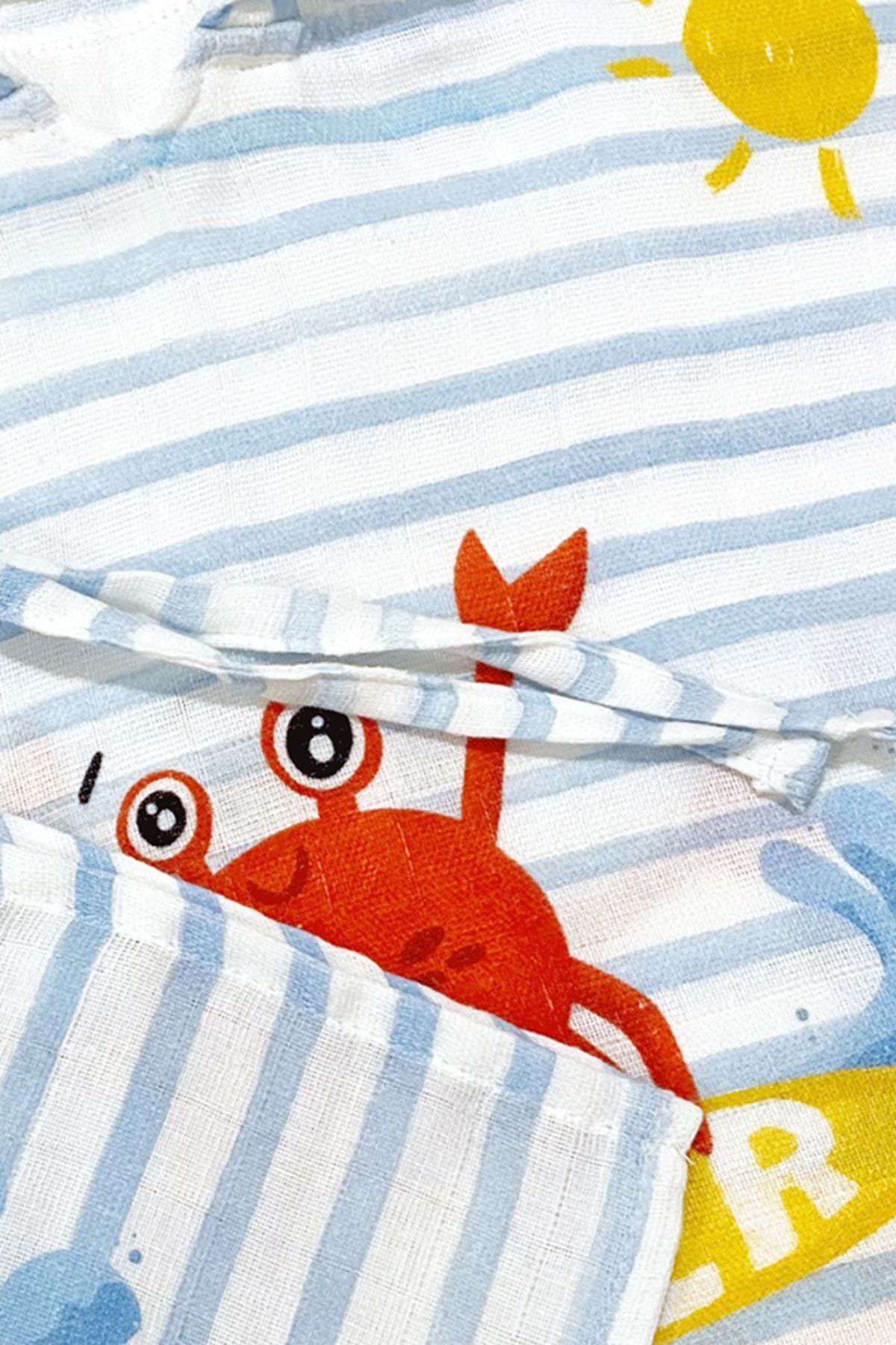 Casadora Baby Surfer Crab %100 Pamuk Çocuk Müslin Panço 5-6 Yaş fotoğrafı 4 (önizleme)