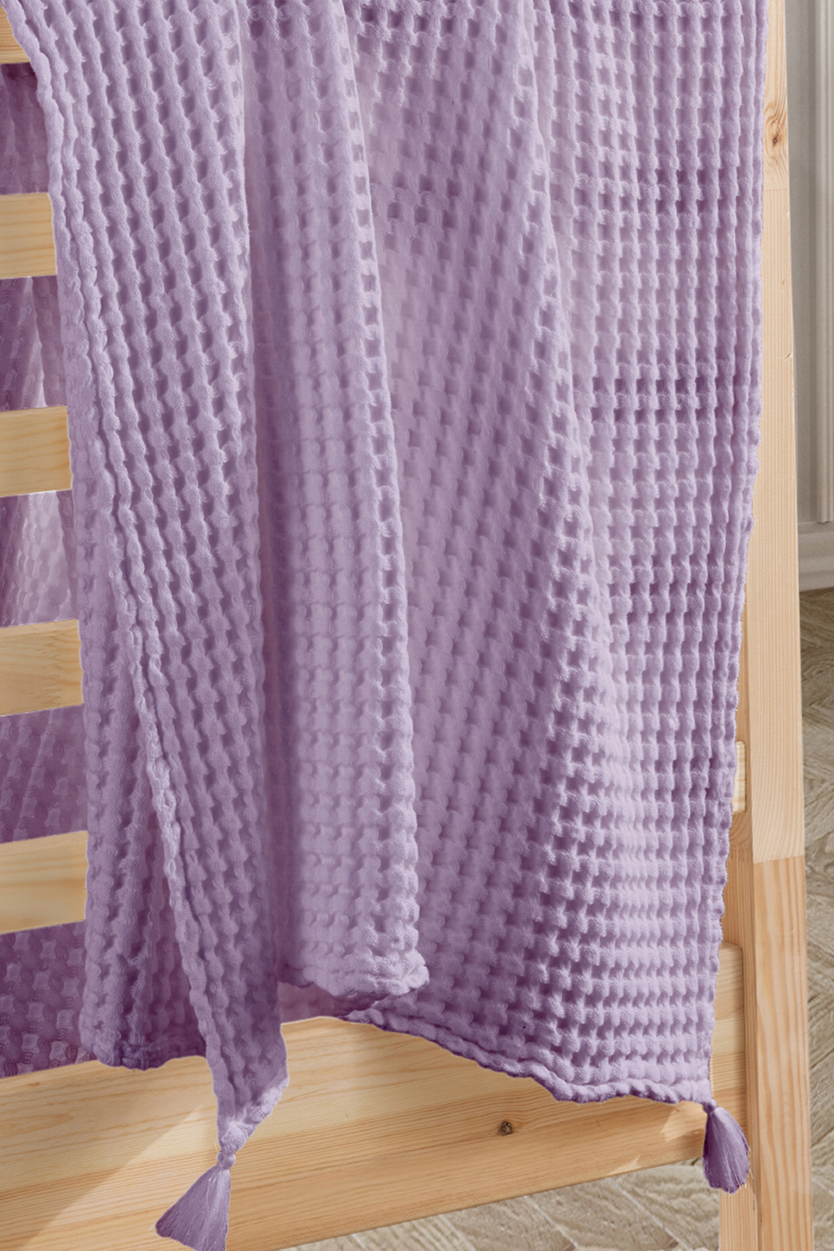 Casadora Baby %100 Pamuk Bebek Waffle - Lila - 90x120 fotoğrafı 5 (önizleme)