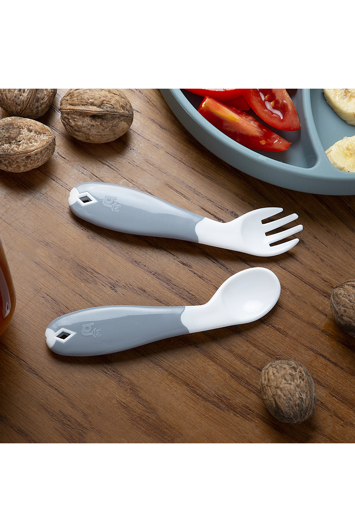 Babyjem Açılı Mama Çatal Kaşık Seti - Beyaz fotoğrafı 6 (önizleme)