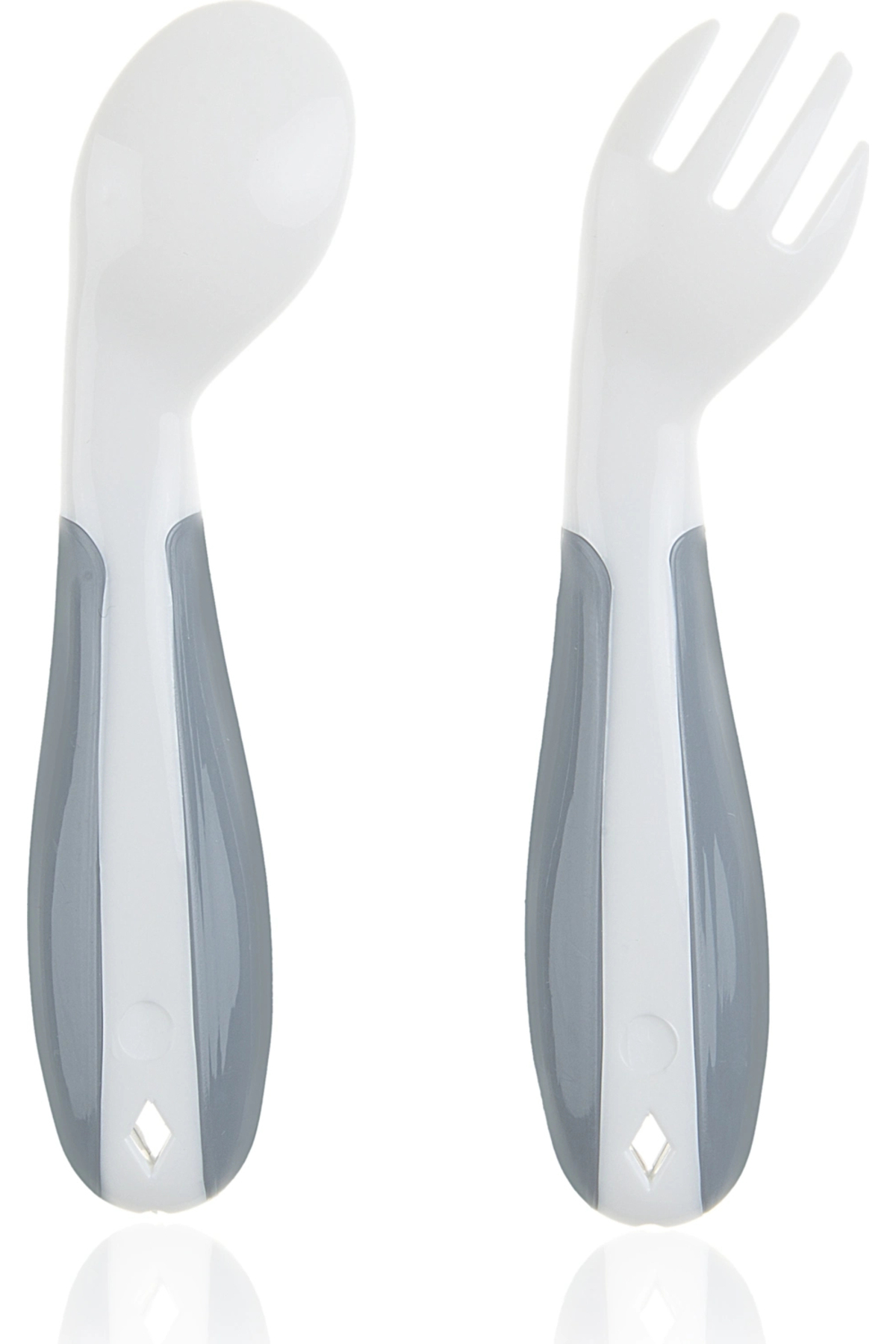 Babyjem Açılı Mama Çatal Kaşık Seti - Beyaz fotoğrafı 2 (önizleme)