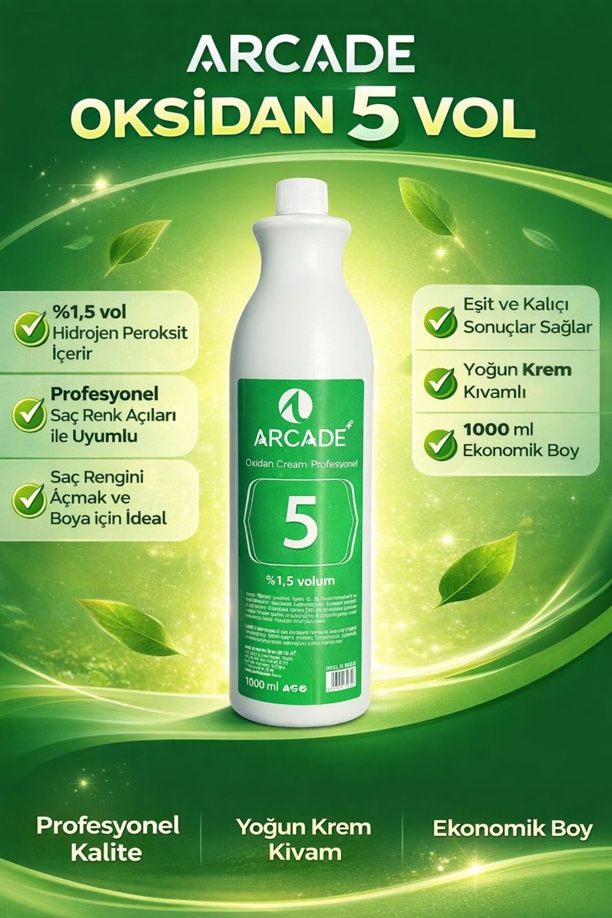 Arcade Oksidan Krem 5 Volüm %1.5 developer 1000 Ml — 8697454057104