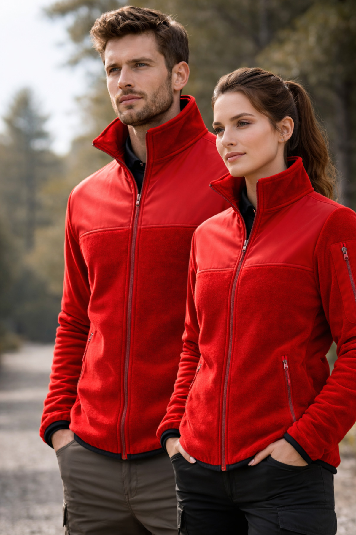 TOKER TEKSTİL Tam Fermuarlı Softshell Garnili Polar