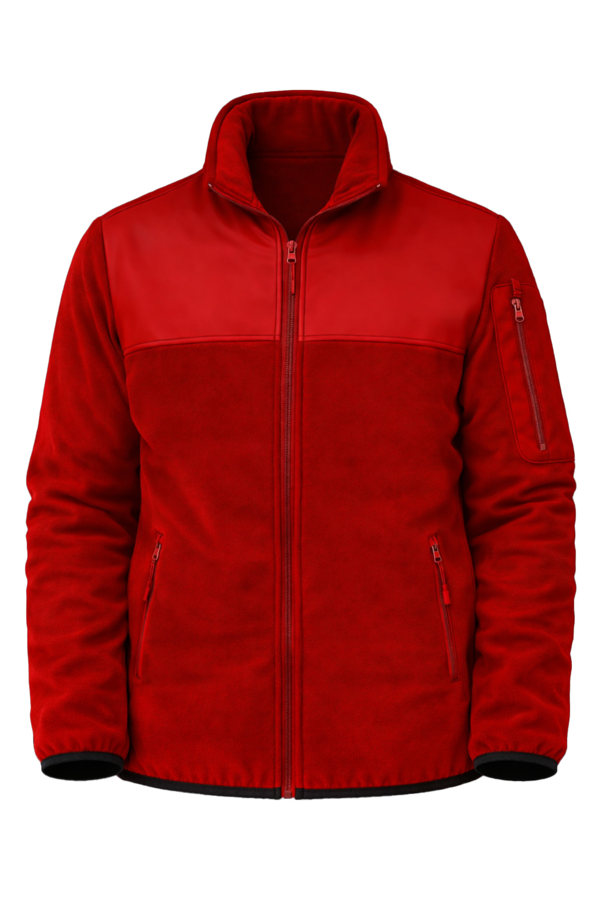 TOKER TEKSTİL Tam Fermuarlı Softshell Garnili Polar görsel 3