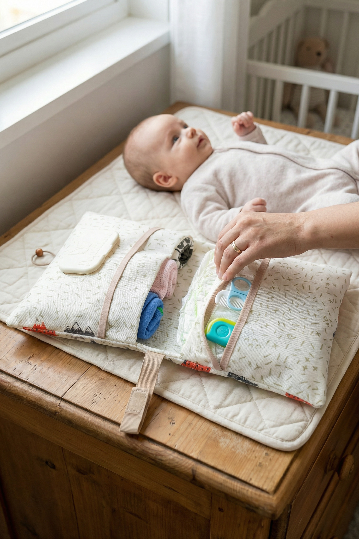 HAMUR Anne Bebek Bakım Çantası Yenidoğan Alt Açma Değiştirme Düzenleyici Çantası Organizer Poyraz fotoğrafı 5 (önizleme)