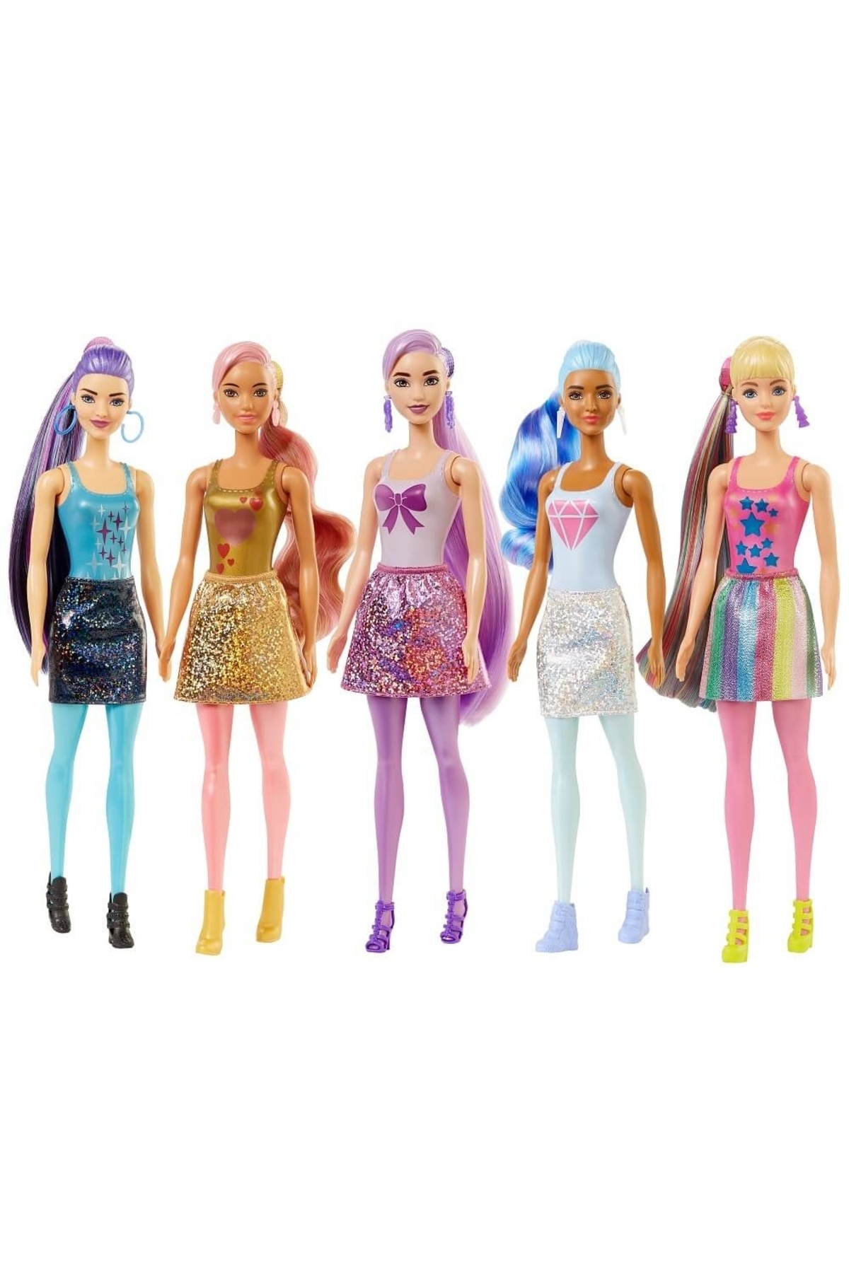 Barbie Color Reveal Renk Değiştiren Sürpriz Işıltılı Bebekler Serisi 7 Sürpriz İçerir GWC55 fotoğrafı 5 (önizleme)