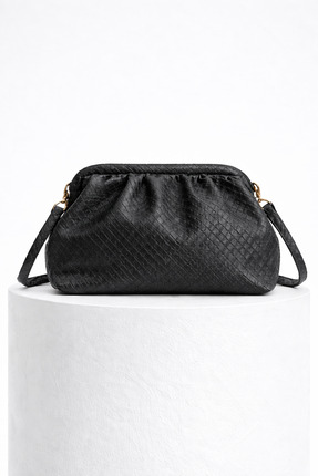 Novamiy SERONA Örgü Dokulu Clutch Çanta – Çapraz Askılı Kadın Omuz Çantası