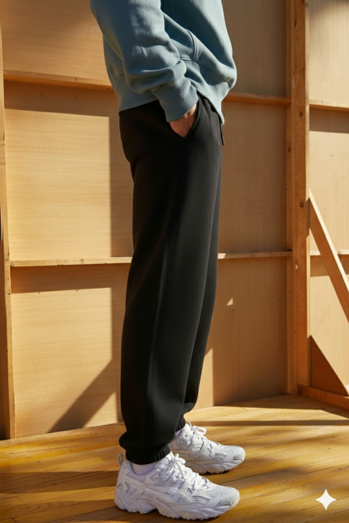 prtnc protonic  Erkek Jogger Eşofman Altı Lastikli Paça 3 İplik Şardonlu Kışlık - Görsel 7