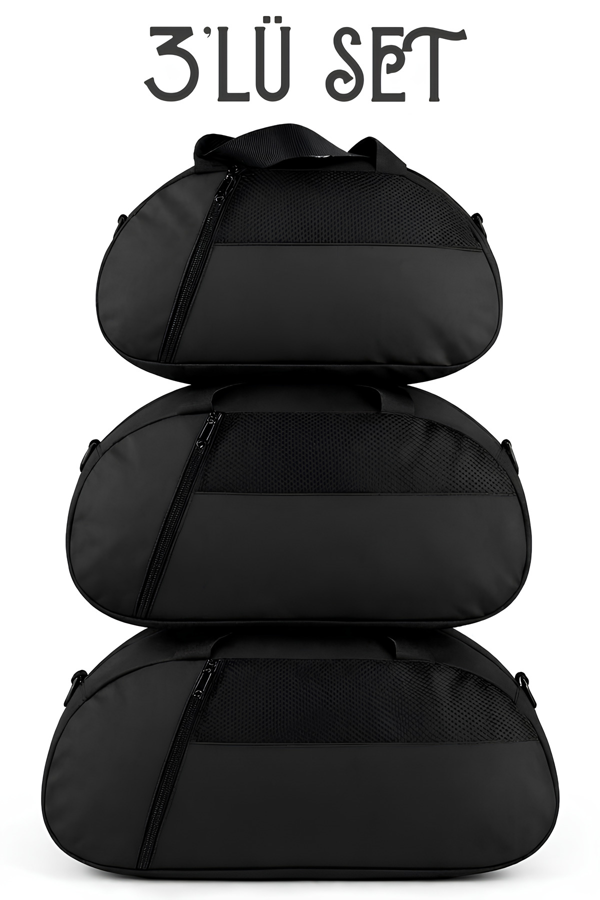 KAFF  3'lü Set D valiz Önü Cepli Ayarlanabilir Omuz Askılı El Seyahat Spor Çantası