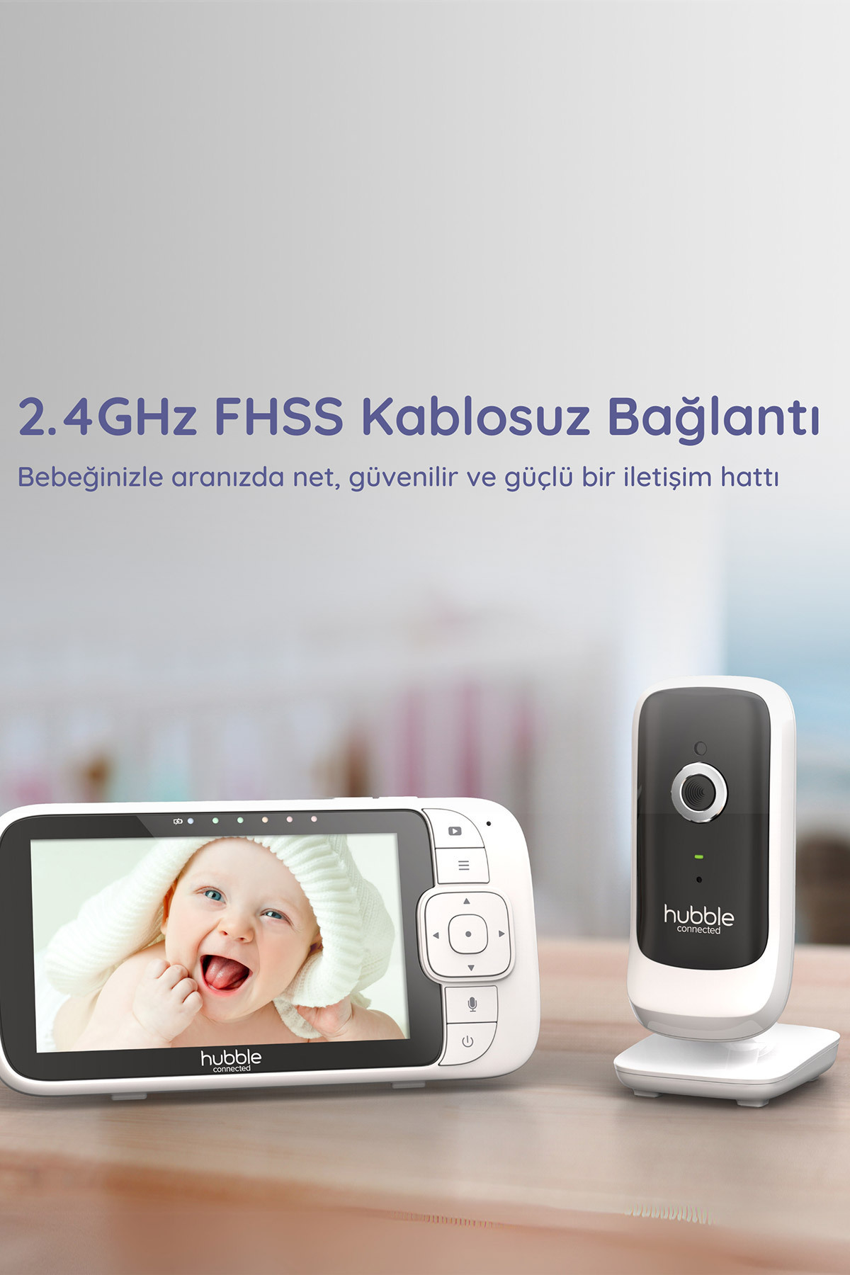 Hubble Nursery View Premium 5’’ Dijital Ekranlı Bebek Kamerası fotoğrafı 6 (önizleme)