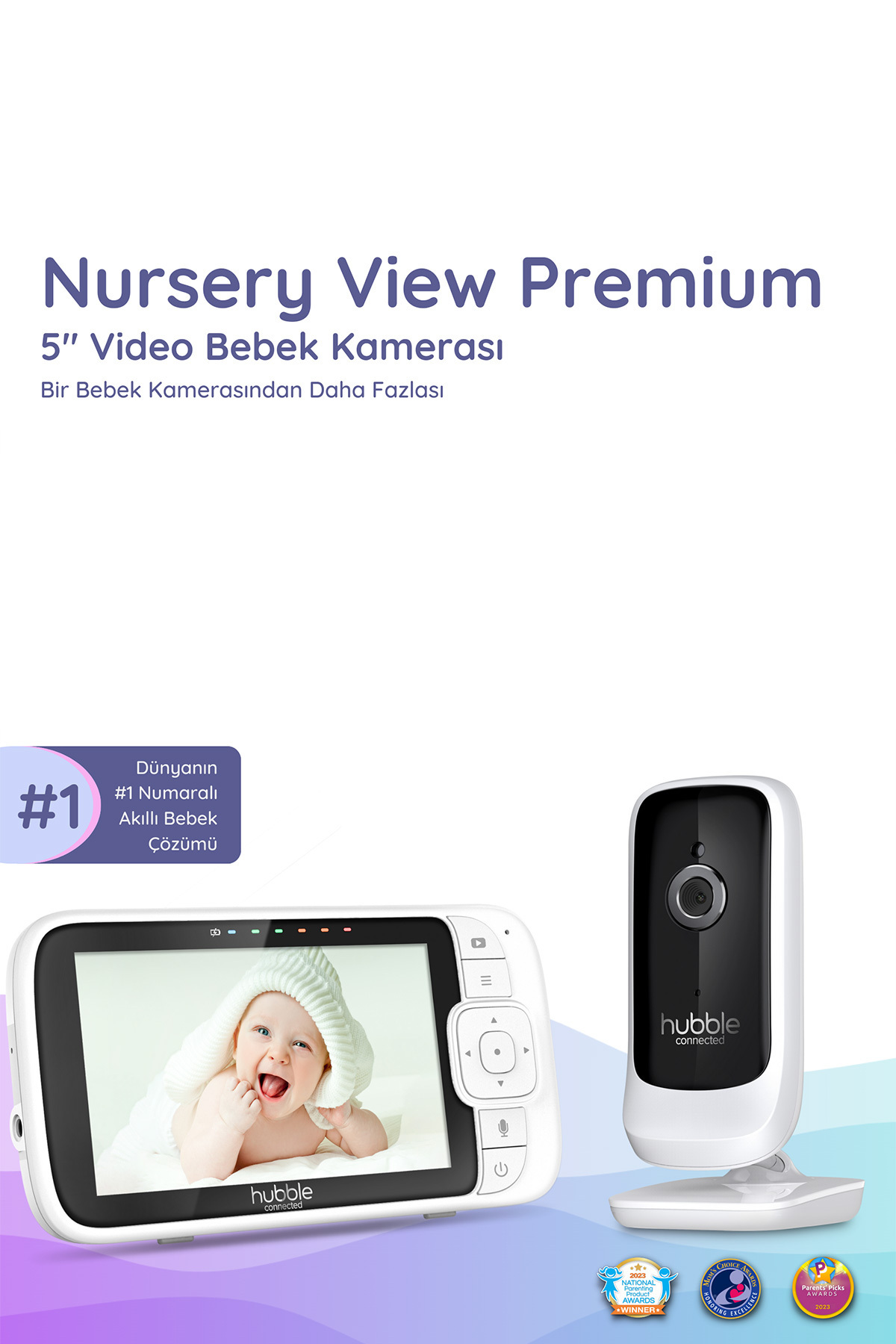 Hubble Nursery View Premium 5’’ Dijital Ekranlı Bebek Kamerası fotoğrafı 2 (önizleme)