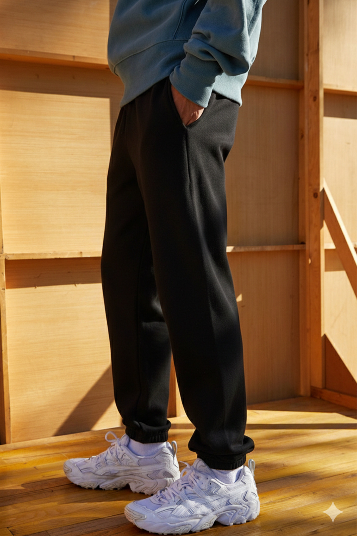 prtnc protonic  Erkek Jogger Eşofman Altı Lastikli Paça 3 İplik Şardonlu Kışlık - Görsel 6