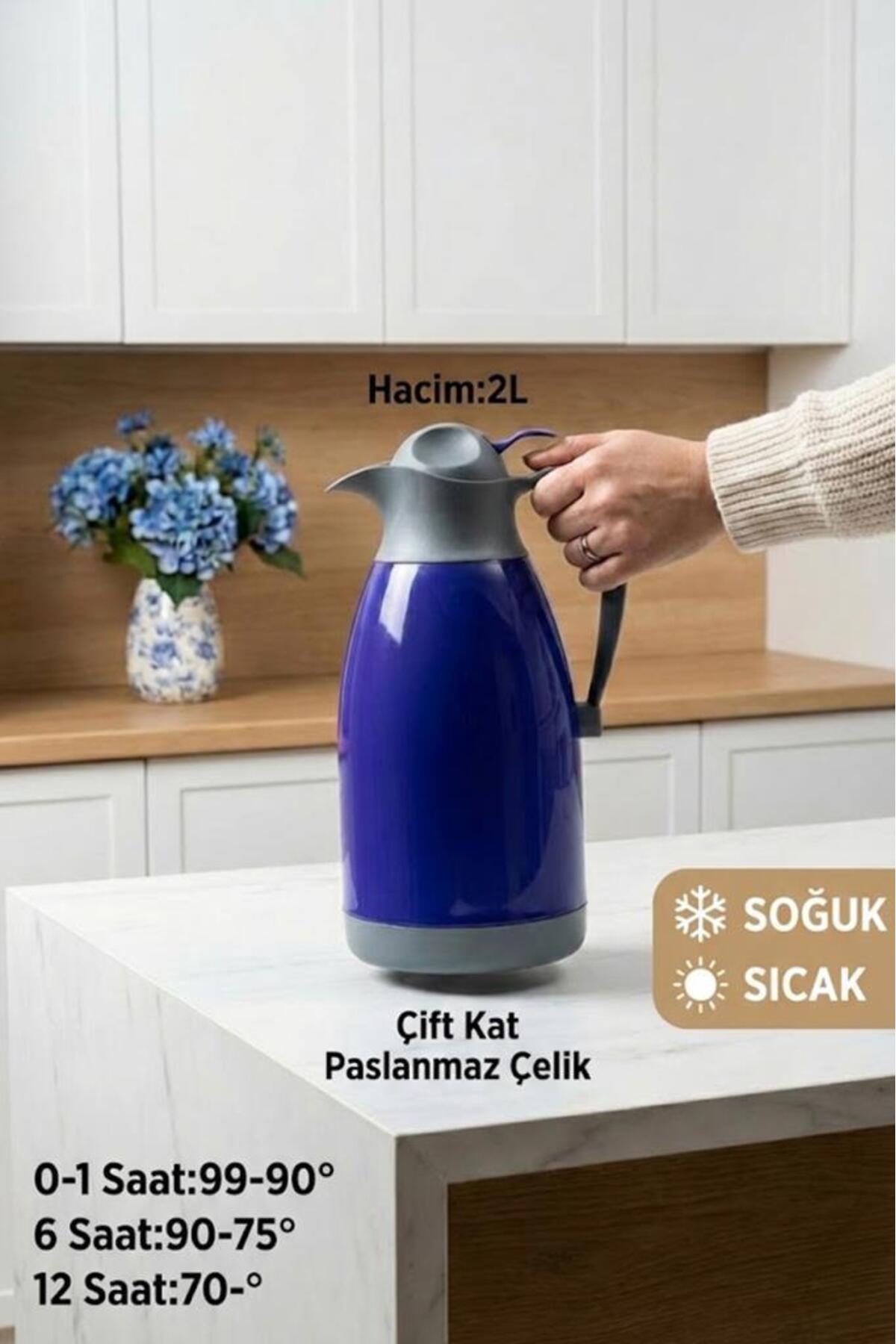 Bambum Aspira - Çelik Termos Lacivert 2 Litre fotoğrafı 3 (önizleme)