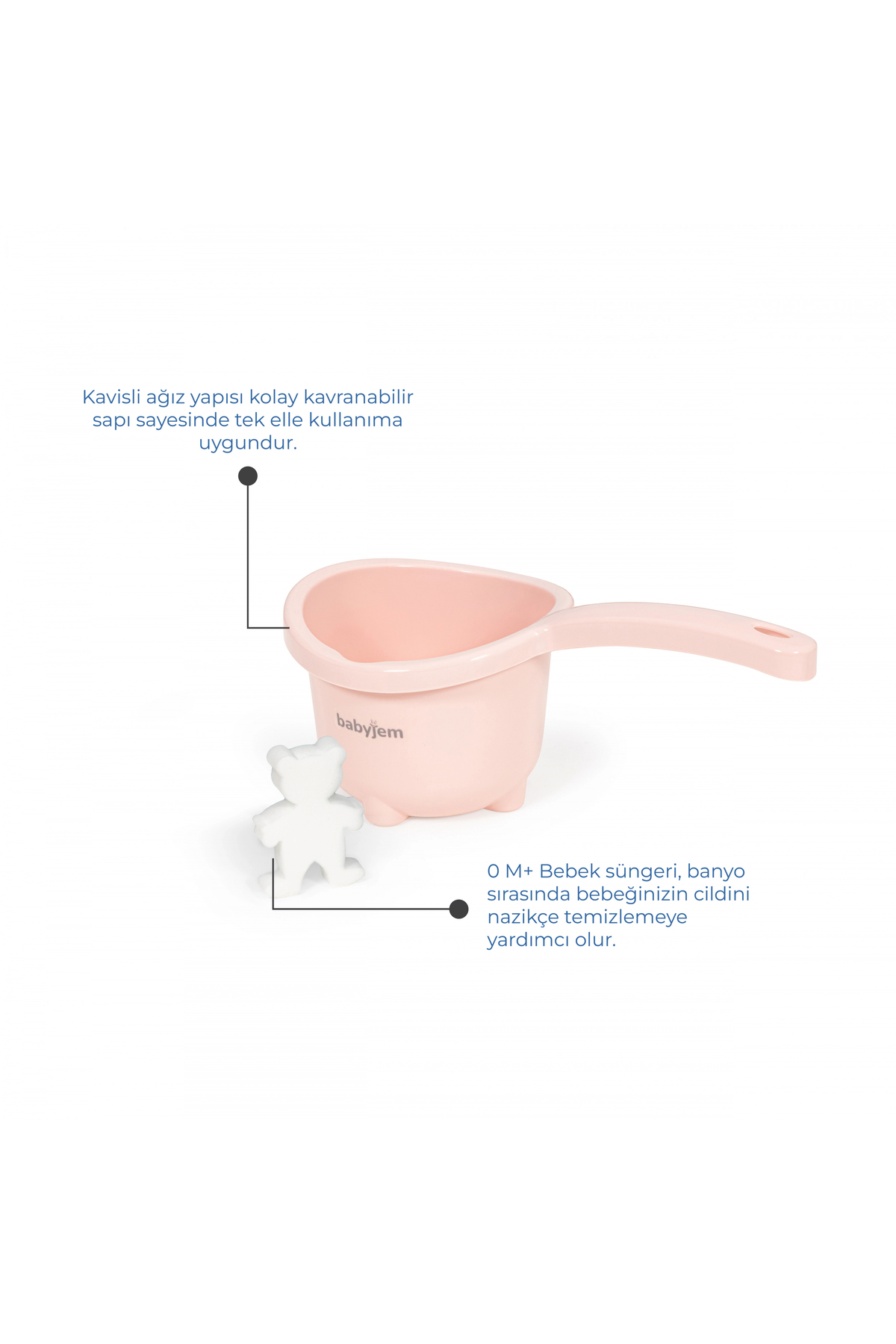 Babyjem 5 Parça Bebek Banyo Küvet Seti Pembe fotoğrafı 3 (önizleme)