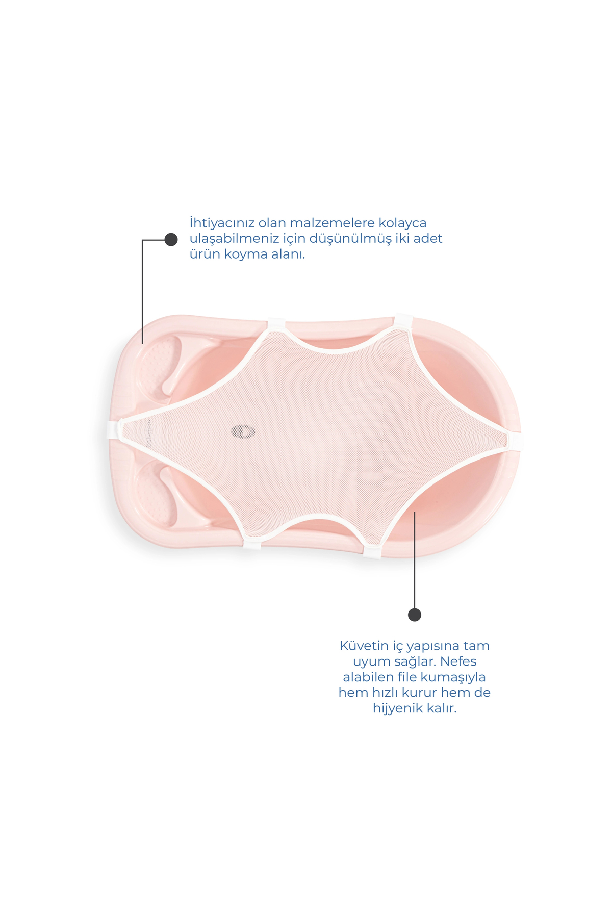 Babyjem 5 Parça Bebek Banyo Küvet Seti Pembe fotoğrafı 4 (önizleme)