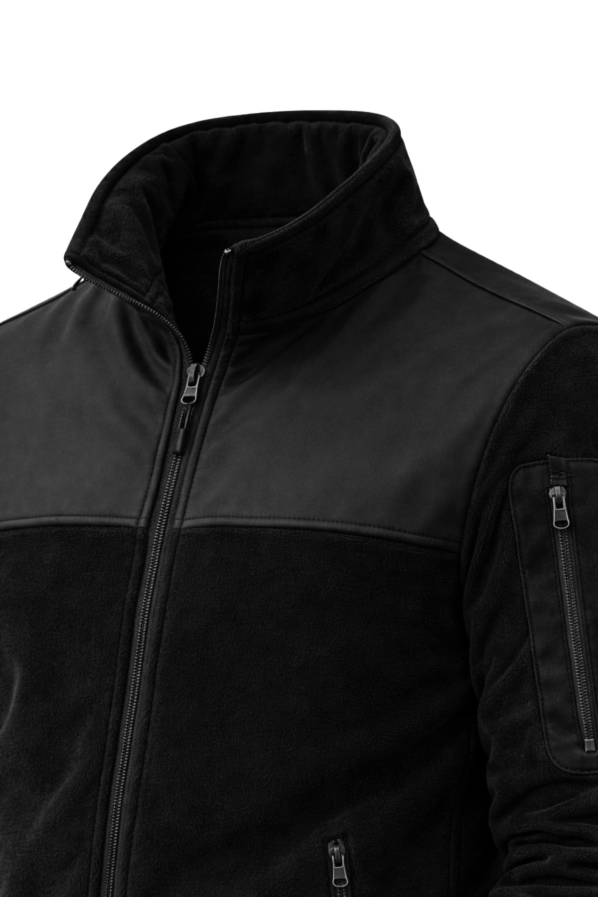 TOKER TEKSTİL  Tam Fermuarlı Softshell Garnili Polar - Görsel 3