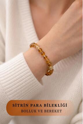 Ares Hills Doğal Sitrin Para Mıknatıs Bilekliği ( Bolluk Ve Bereket )