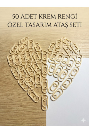 Nekt Design Krem Renkli Kalpli Ataş 50'lı Paket