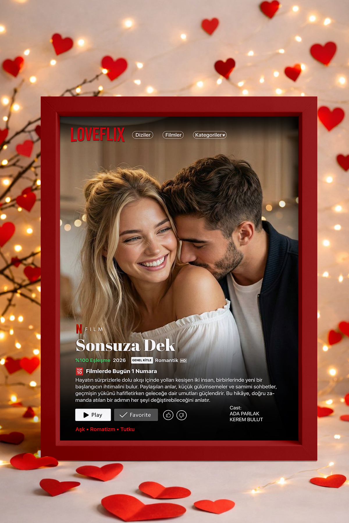 Valentine's Day Gift, Valentine's Gift, Netflix Table, Loveflix Table, Personalized Table LOVE01