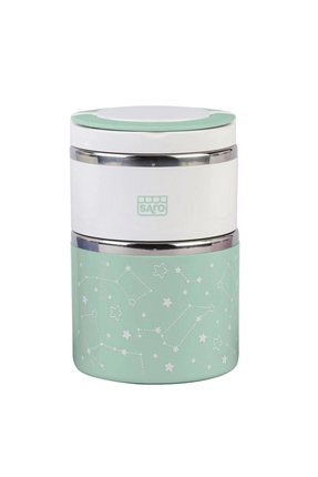 saro İki Katlı Termos Yemek / Mama Kabı 820ml Yeşil