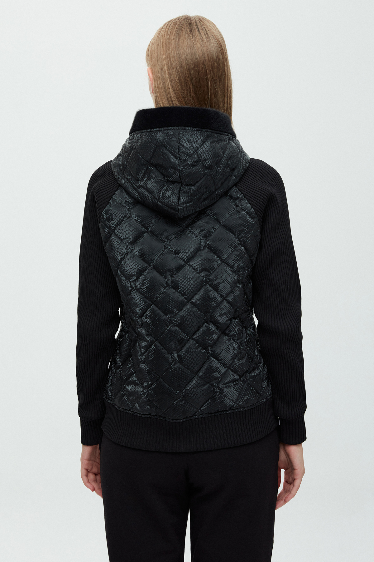 DAIDO  Yılan Deri Desenli Kapitone Mont - Görsel 4