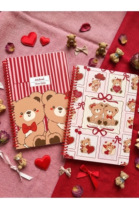 Victoria's Journals A5 Spiralli Okul Defteri 2’li Set – Çizgili, Soft Touch K...